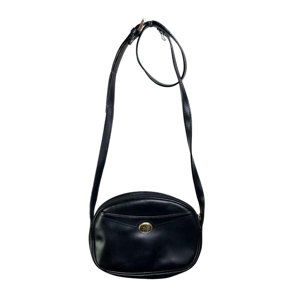 Hexagona Paris Handbag  Purse Black Oval Shape Old Money‎ Classic
